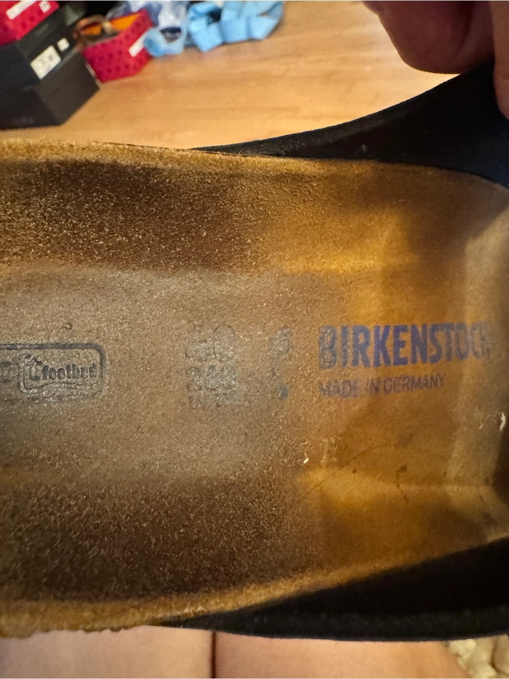Birkenstock Arizona Soft Footbed Navy Oiled Leather Sandals 40 Narrow - Picture 3 of 3